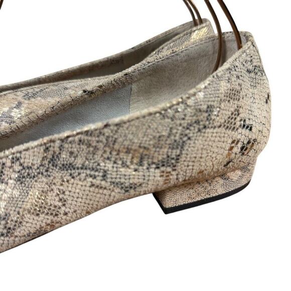 Vaneli Van Eli Nappa Metallic Leather Snake Print Slip On Loafers Shoes sz 10 W - Picture 9 of 16